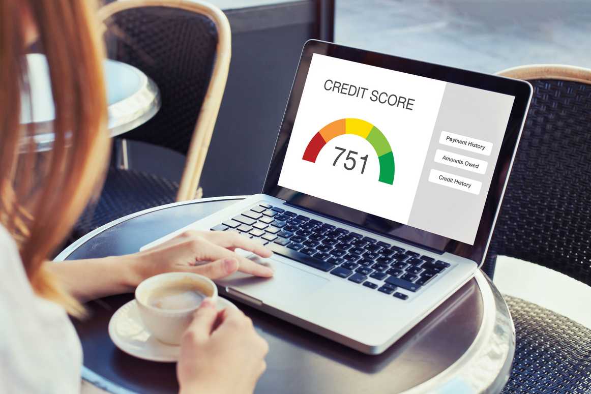 Credit monitoring on a laptop